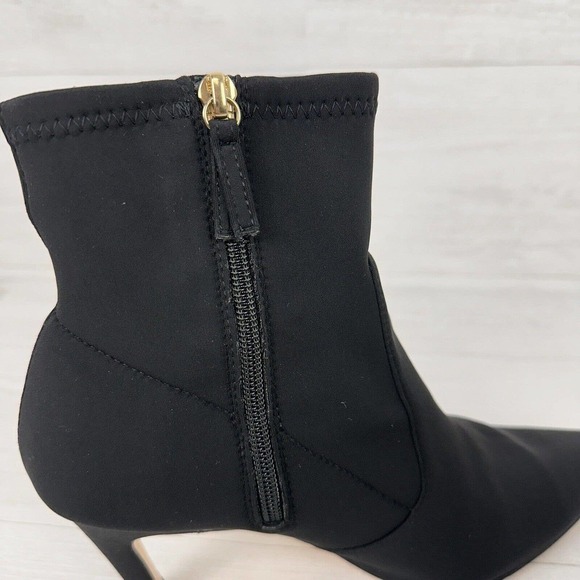 Good American The Icon Ankle Sock Bootie Women 8.5‎ Black Pointed Toe Stiletto - Picture 11 of 14
